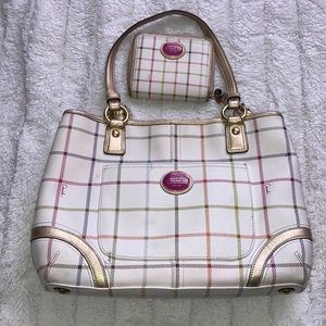 Lot of 3 Coach purses- one reg size w matching wallet and two smaller wristlets